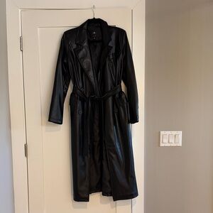 7 For All Mankind Black Trench Coat
